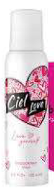 CIEL LOVE - DESODORANTE AEROSOL  123 ML.