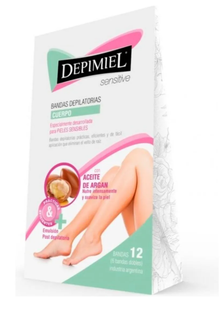 Bandas Dep. c/Cera p/Cuerpo x 30g-Sensitive