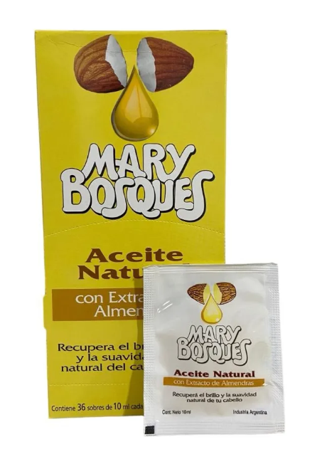 Aceite Natural-con extracto de almendras-sobre x 10 ml.-caja x 36 u.-