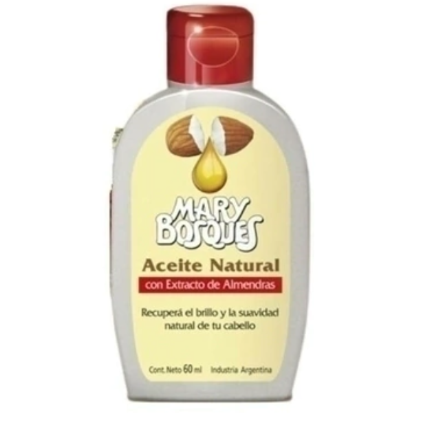 Aceite Natural-con extracto de almendras-frasco x 60 ml.-caja x 6 u.-