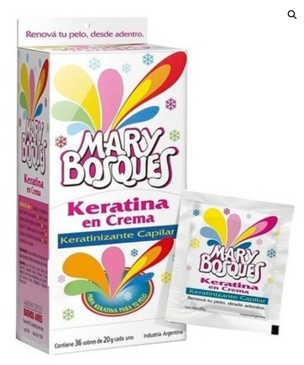 Keratina en Crema-keratinizacion capilar-sobre x 20 g.-caja x 36 u.-