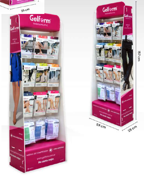 GELFORM - EXHIBIDOR MEDIAS DE COMPRESION GRANDE + CARGA