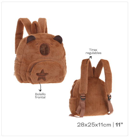 MOCHILA PELUCHE CAPIBARA                              