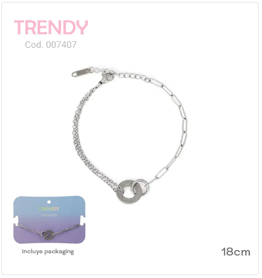 PULSERA ACERO TRENDY  PL.AC 007407      