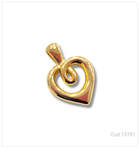 DIJE ACERO ENCHAPADO ORO CORAZÓN                            