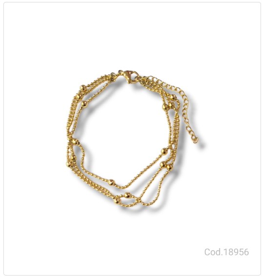 PULSERA ACERO DORADO  PL.AC 18956       