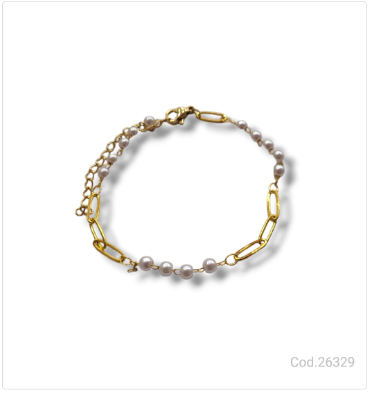 PULSERA ACERO DORADO  PL.AC 26329       