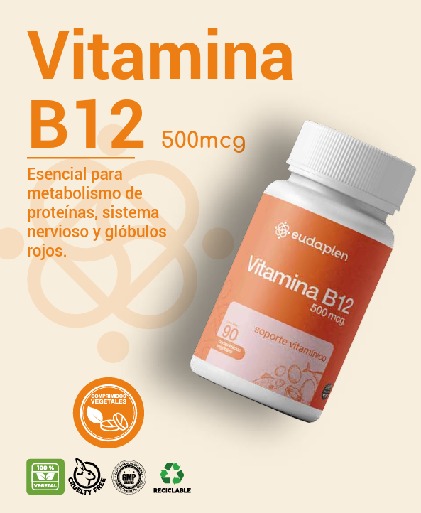 VITAMINA B12 - 500mcg x 90 comprimidos vegetal