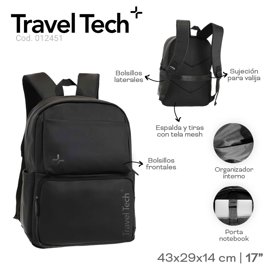 MOCHILA TRAVEL TECH PL. MA 12452  PL.MA 12451