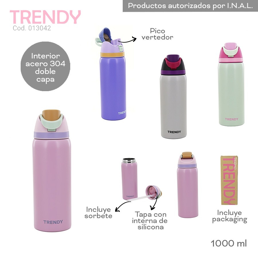 BOTELLA TERMICA TRENDY PL.NV 013042