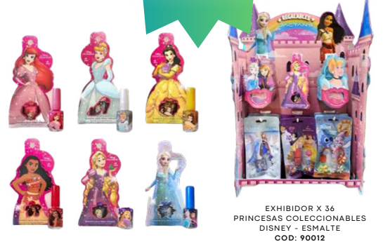 EXHIBIDOR X 36 - PRINCESAS COLECCIONABLES c/esmalte