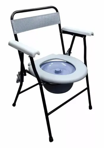 Asiento inodoro portátil pintado con apoyabrazos