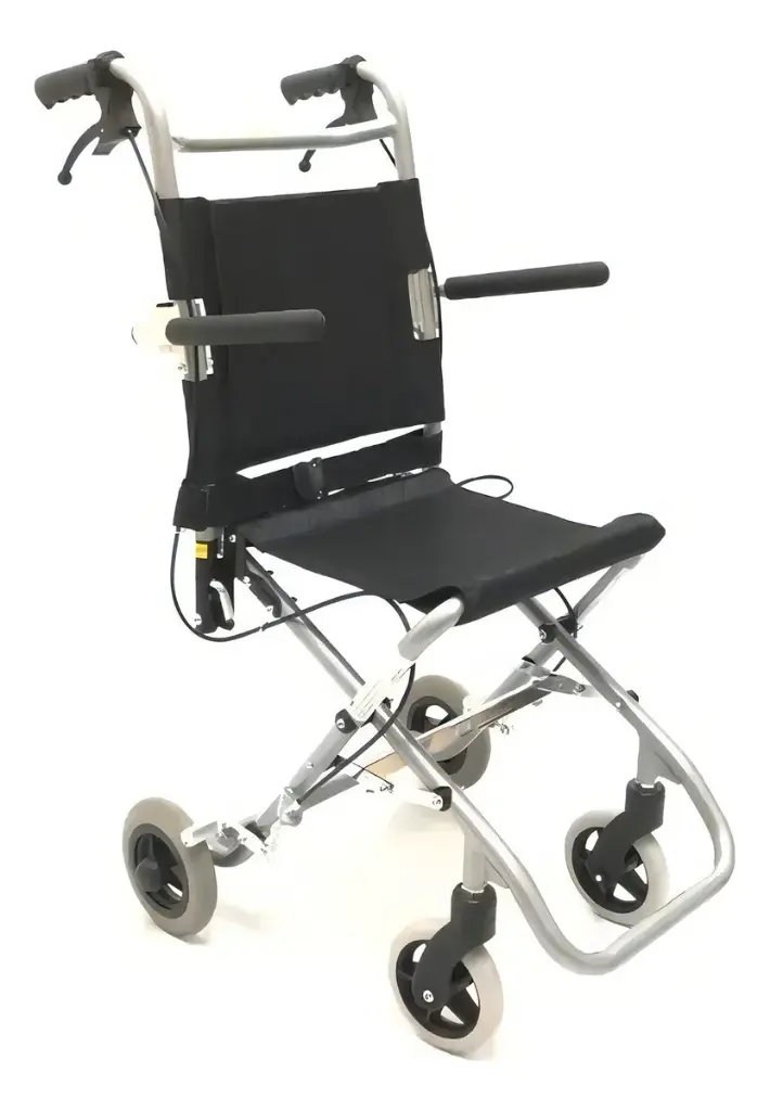 Silla de ruedas de aluminio para transporte, ultraliviana, rueda trasera solida Mag