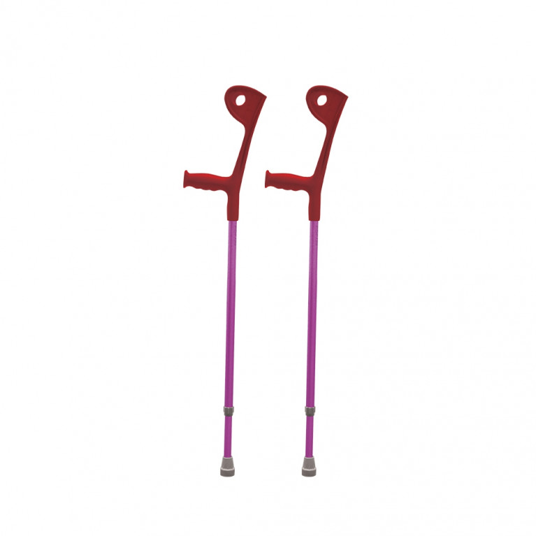 Bastón canadiense abierto Rojo (par)