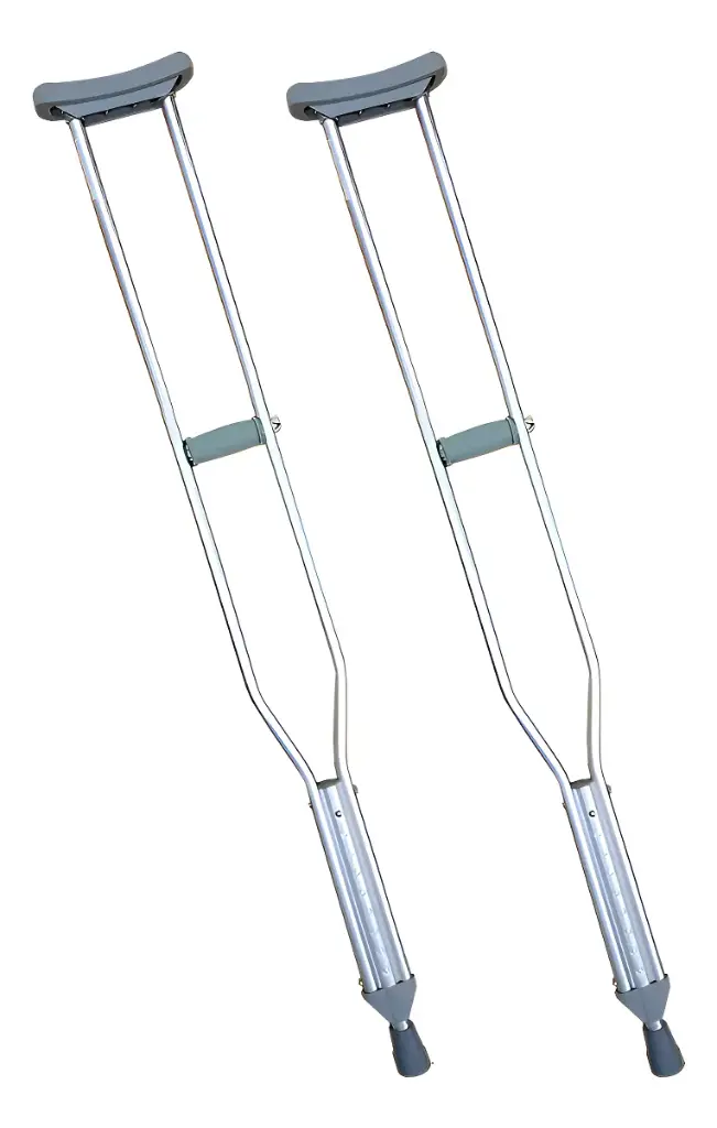 Muleta de aluminio anodizado, regulable de 113 a 133cm, tamaño normal (par)