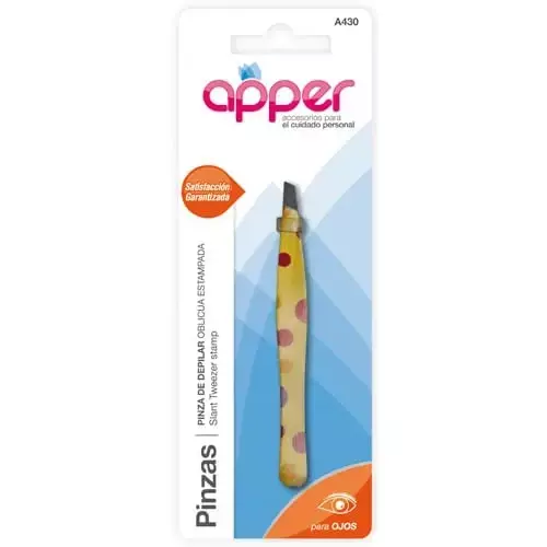 Pinza de depilar oblicua estampada APPER