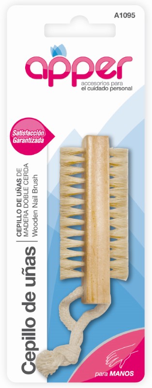 Cepillo de uñas de madera doble cerda APPER
