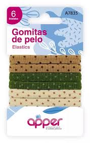 Gomitas de pelo x 6 un. lunares 8mm