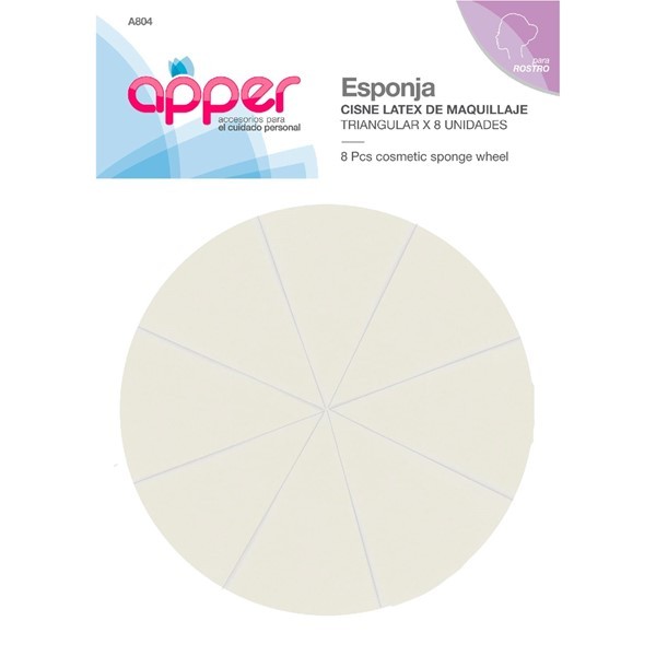 Esponja maquillaje cisne latex triangular x 8 unidades