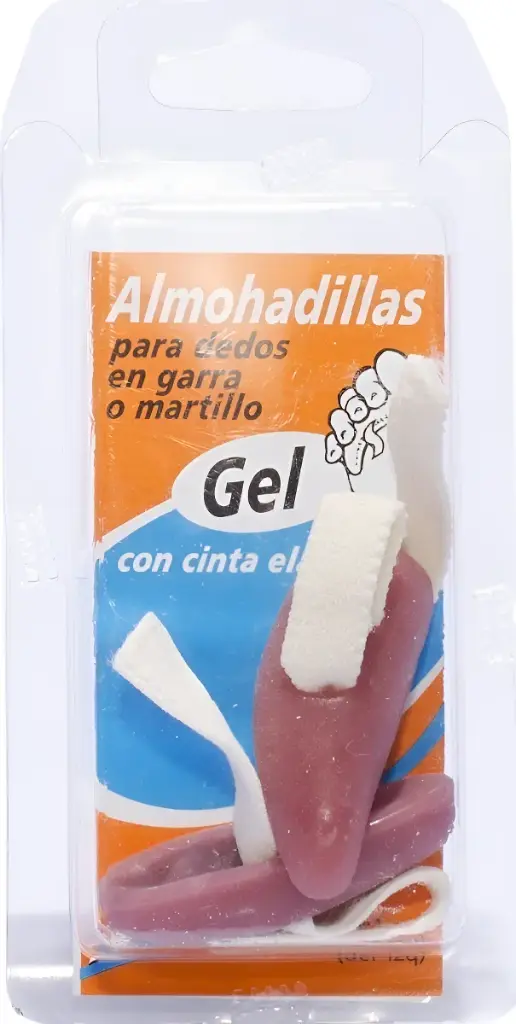 ALMOHADILLAS PARA DEDOS EN GARRA O MARTILLO DE GEL PURO. Blister x 2 unidades, tamaño chico
