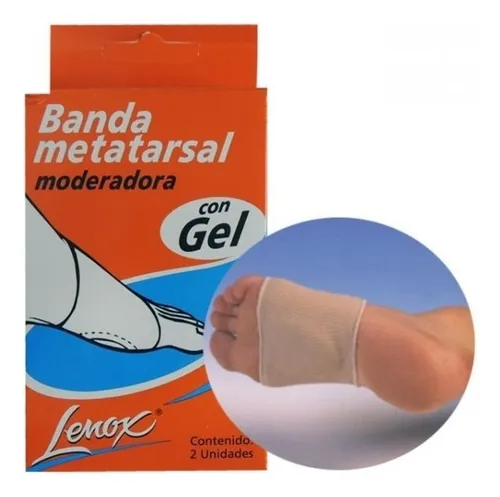BANDA METATARSAL MODERADORA. Gel sin revestir caja x 2 unidades, tamaño mediano