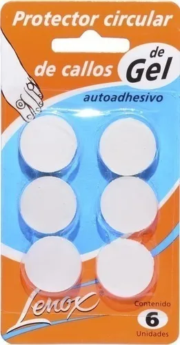 PROTECTOR DE CALLOS CIRCULAR AUTOADHESIVO. Blister x 6 unidades GEL, tamaño con perforacion