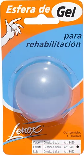 ESFERA DE GEL PARA REHABILITACIÓN. Blister x 1 unidad. Media densidad (celeste)