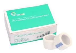 CINTA ADHESIVA DE TELA MICROPOROSA. ESTUCHE X 1 Unid. Tamaños 2,50 x 9 Mts.