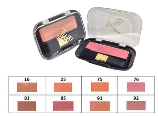 [BR1007] RUBOR CON BROCHA DE CERDA 100% NATURAL - Barrichi (8 tonos)