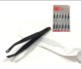 [BR2048] PINZA DE DEPILAR - XZN 440 - Maciza Negra FineSteel