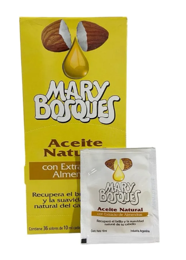 [BR15007] M.BOSQUES Aceite Natural-con extracto de almendras-sobre x 10 ml.-caja x 36 u.-