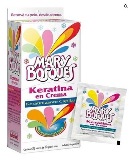 [BR15032] M.BOSQUES Keratina en Crema-keratinizacion capilar-sobre x 20 g.-caja x 36 u.-