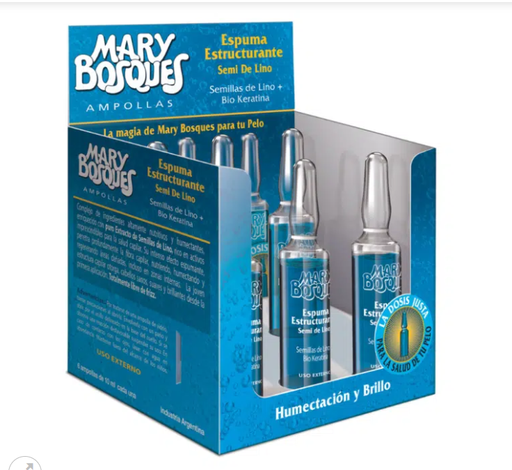 [BR15057] M.BOSQUES Espuma Estructurante-semi de lino-ampolla x 10 ml.-caja x 6 u.-