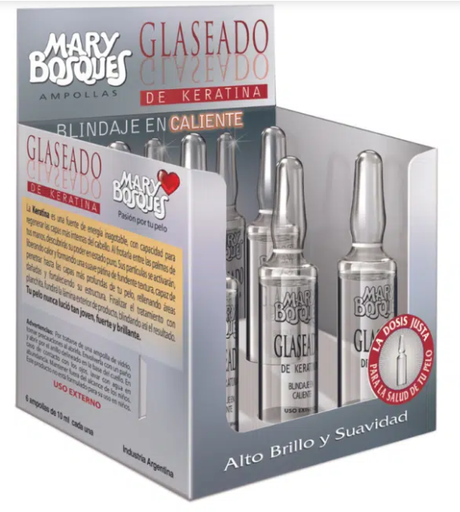 [BR15059] Glaseado de Keratina-blindaje en caliente-ampolla x 10 ml.-caja x 6 u.-