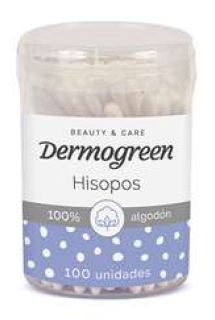 [BR22000] DERMOGREEN HISOPOS x 100 uni.     PROMO!! 