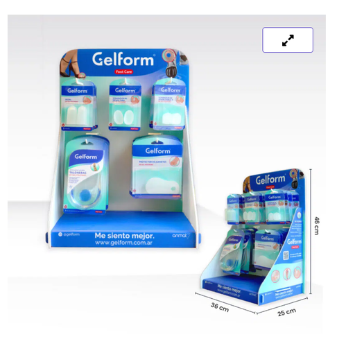[BR70002] GELFORM - EXHIBIDOR DE GEL CHICO 2 C/PLANTILLA + CARGA