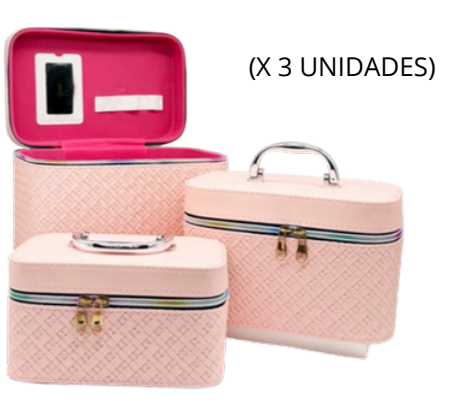 [BR100013] VALIJA PORTACOSMETICO X 3 UNIDADES