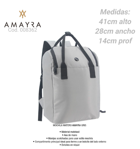 [PL.MA 008362      ] MOCHILA MATERA AMAYRA GRIS                              