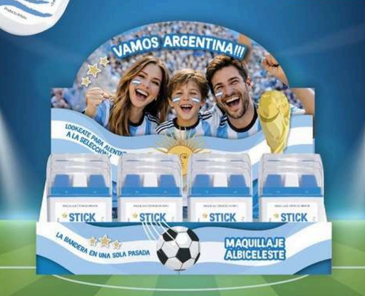 [BR90007] COMBO STICKS - CAJA EXHIBIDORA X 24 UNI  MAQUILLAJE ARTISTICO ALBICELESTE