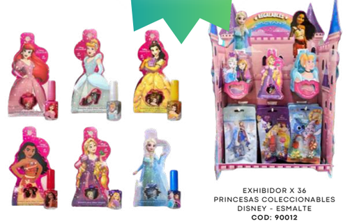 [BR90012] EXHIBIDOR X 36 - PRINCESAS COLECCIONABLES c/esmalte