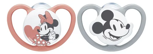 [DF.NUK 10730724] Set de 2 Chup. Space MICKEY MOUSE 0-6 meses Rojo/Gris