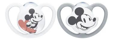 [DF.NUK 10730725] Set de 2 Chup. Space MICKEY MOUSE 0-6 meses Blanco/Gris