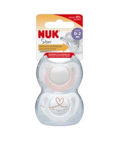 [DF.NUK 10730703] Set de 2 Chupetes Star 0-2 meses Rosa