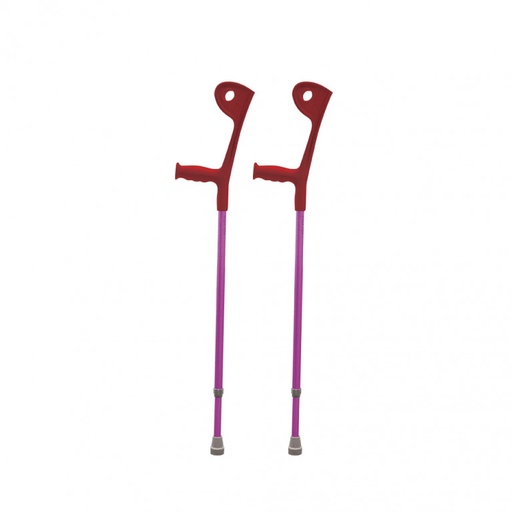 [DF.SIL B1006R] Bastón canadiense abierto Rojo (par)