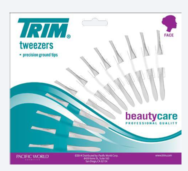 [DF.TA  5-31] Pinza de depilar recta niquelada exhibidor x 12 un. TRIM