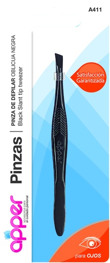 [DF.TA  A411] Pinza de depilar oblicua negra en blister