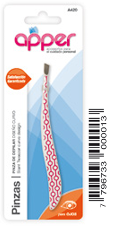 [DF.TA  A420] Pinza de depilar diseño curvo estampada APPER