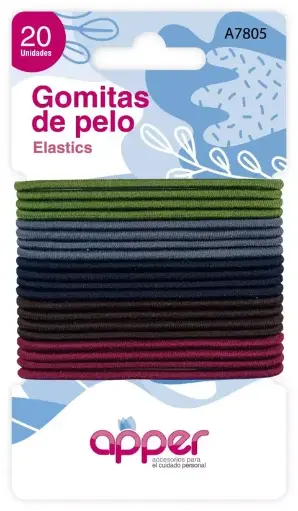 [DF.TA  A7805] Gomitas de pelo x 20 un. color liso 2.5mm