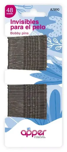[DF.TA  A7890] invisibles para el pelo castaño  x 48 un.