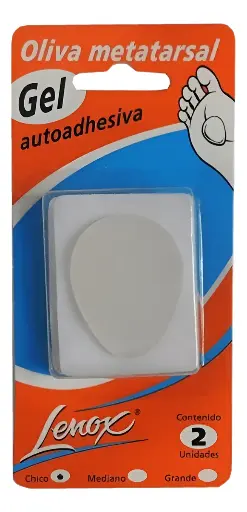 [DF.LE 8096] OLIVA METATARSAL AUTOADHESIVA DE GEL. Blister x 2 unidades, tamaño mediano